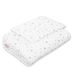 Komplet pościeli dla niemowląt z wypełnieniem 2-cz 75x100cm NEWBORN - mini gwiazdki szare