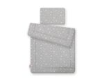 Komplet pościeli dla niemowląt z wypełnieniem 2-cz 75x100cm NEWBORN - mini gwiazdki białe na szarym - obrazek 2