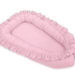 Kokon niemowlęcy kojec otulacz Premium z falbanką MY SWEET BABY- różowy