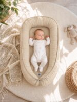 Kokon niemowlęcy dwustronny kojec otulacz Premium MY SWEET BABY- beżowy - obrazek 2