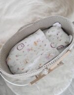 Kosz Mojżesza BOHO Handmade ze stojakiem - jasny beżowy - obrazek 5