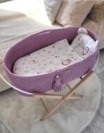 Kosz Mojżesza BOHO Handmade ze stojakiem - lawenda - obrazek 5