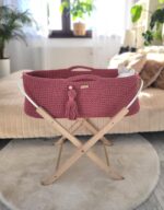 Kosz Mojżesza BOHO bawełniany Handmade z materacykiem - blossom - obrazek 5