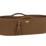 Kosz Mojżesza BOHO bawełniany Handmade z materacykiem - mocca