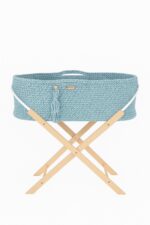 Kosz Mojżesza BOHO Handmade ze stojakiem misty blue