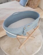 Kosz Mojżesza BOHO Handmade ze stojakiem misty blue - obrazek 4