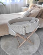 Kosz Mojżesza BOHO Handmade ze stojakiem - śmietanka - obrazek 5