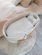 Kosz Mojżesza BOHO bawełniany Handmade z materacykiem - śmietanka - obrazek 3
