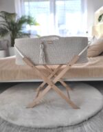 Kosz Mojżesza BOHO bawełniany Handmade z materacykiem - śmietanka - obrazek 4