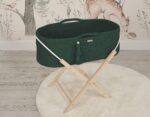 Kosz Mojżesza BOHO Handmade ze stojakiem - butelkowa zieleń - obrazek 4