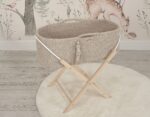 Kosz Mojżesza BOHO Handmade ze stojakiem - jasny beżowy - obrazek 2